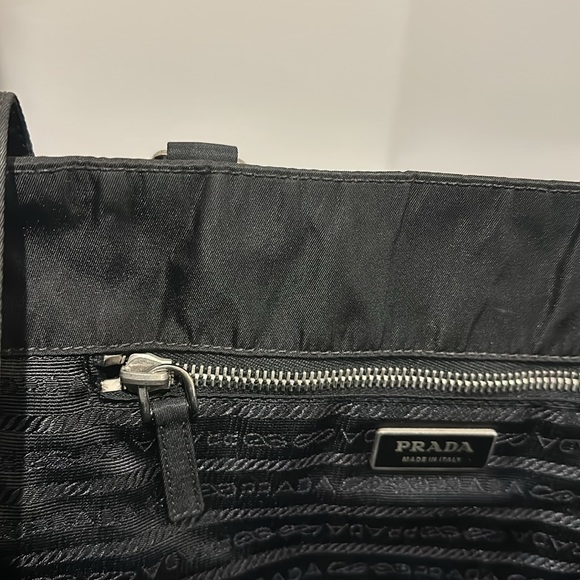 PRADA Black Tessuto Nylon with Silver Hardware Shoulder Bag - Picture 12 of 15